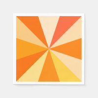 Pop Art Modern 60s Funky Geometric Rays in Orange