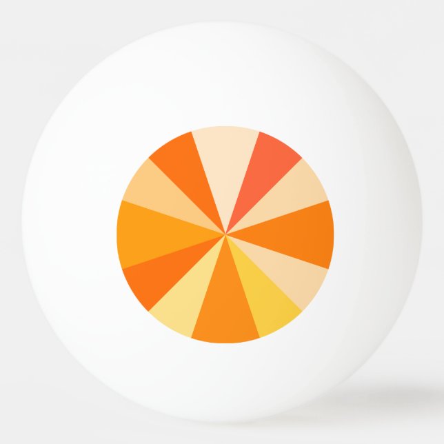 Pop Art Modern 60s Funky Geometric Rays in Orange Ping Pong Ball (Back)