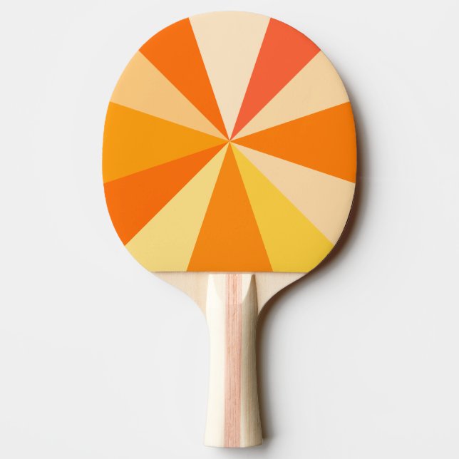 Pop Art Modern 60s Funky Geometric Rays in Orange Ping Pong Paddle (Back)