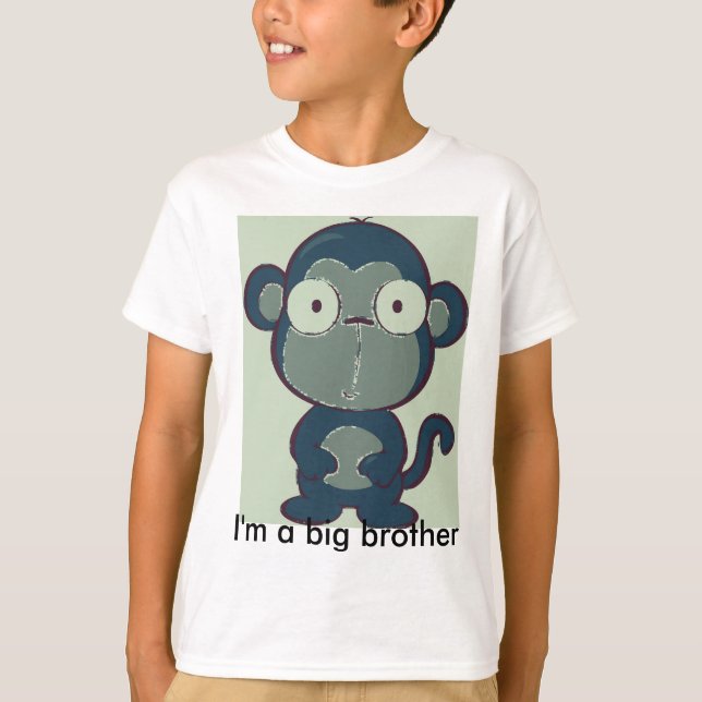 pop-art-monkey-Overbite, I'm a big brother T-Shirt (Front)