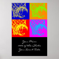 Pop Art Motivational Aim Quote Basketball Print