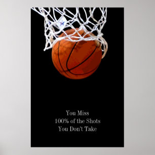 Pop Art Motivational Quote Basketball Poster