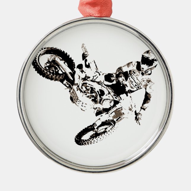 Pop Art Motocross Motorcyle Sport Metal Tree Decoration (Front)