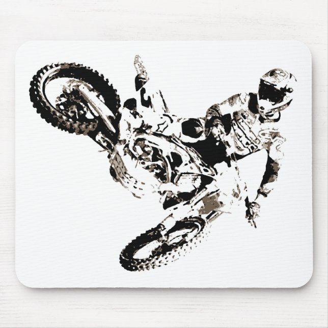 Pop Art Motocross Motorcyle Sport Mouse Mat (Front)