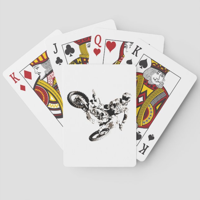 Pop Art Motocross Motorcyle Sport Playing Cards (Back)