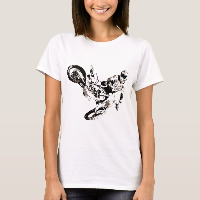 Pop Art Motocross Motorcyle Sport T-Shirt (Front)