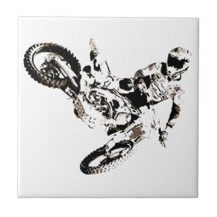 Pop Art Motocross Motorcyle Sport Tile