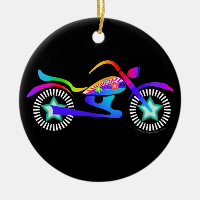 Pop Art MOTORCYCLE Ornament (Front)