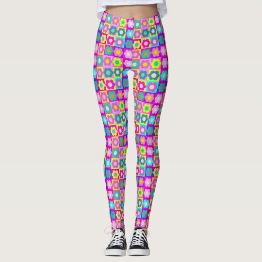 Pop art multi colour floral leggings