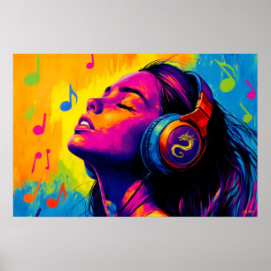 Pop Art Music Lover – Groove with Dragon Emblem Poster