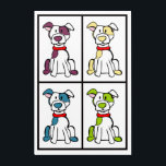 Pop Art Mutt / Bully Breed<br><div class="desc">Cute,  colourful dog drawing that I turned into this print. Mutt / Bully Breed</div>