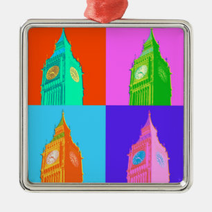 Pop Art Neon Big Ben Metal Tree Decoration