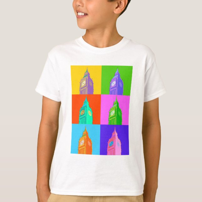 Pop Art Neon Big Ben T-Shirt (Front)