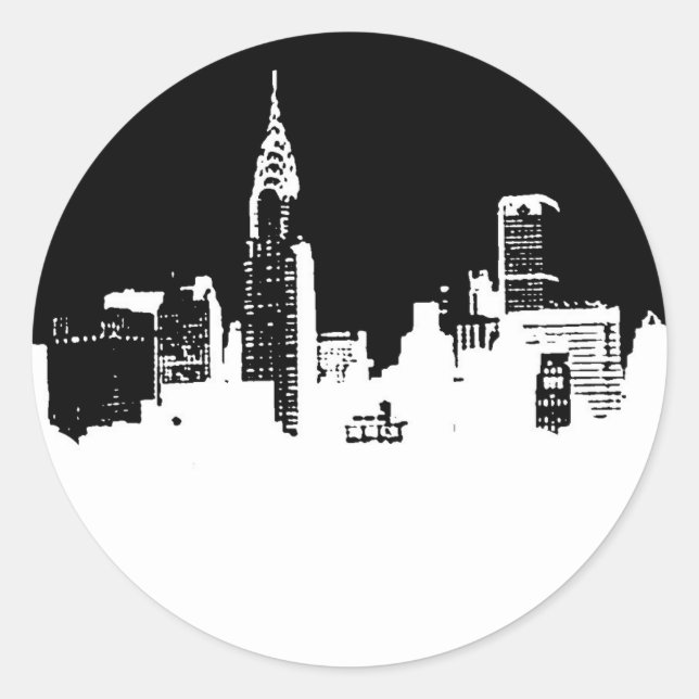 Pop Art New York City Panorama Sticker (Front)