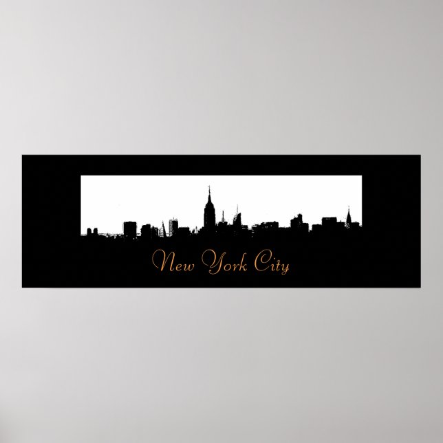 Pop Art New York City Skyline Silhouette Poster (Front)