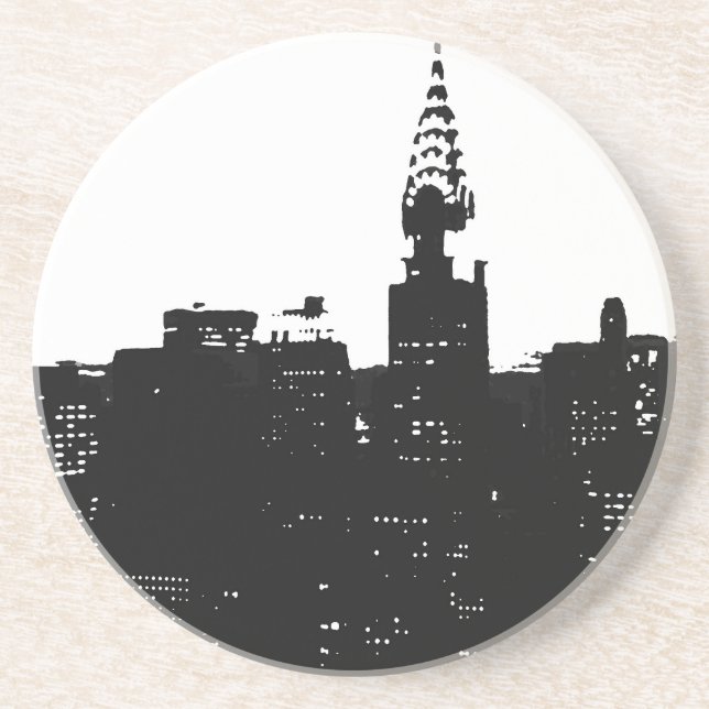 Pop Art New York Silhouette Coaster (Front)