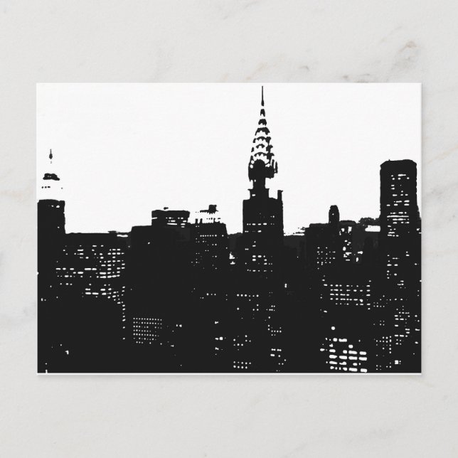 Pop Art New York Silhouette Postcard (Front)