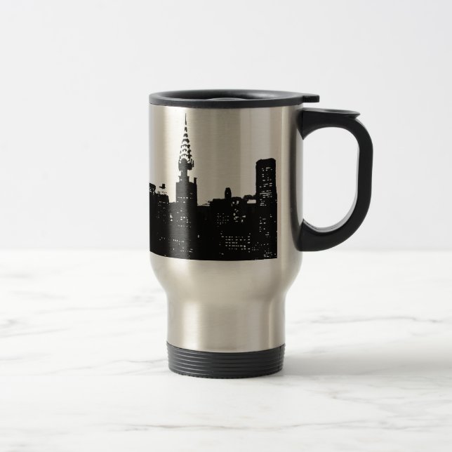 Pop Art New York Silhouette Travel Mug (Right)
