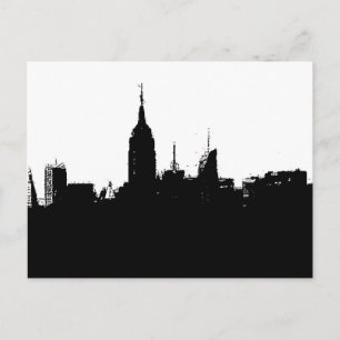 Pop Art New York Skyline Silhouette Postcard