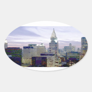 Pop Art Oil Paint Effect New York Oval Sticker