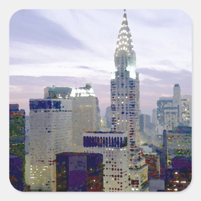 Pop Art Oil Paint Effect New York Square Sticker (Front)