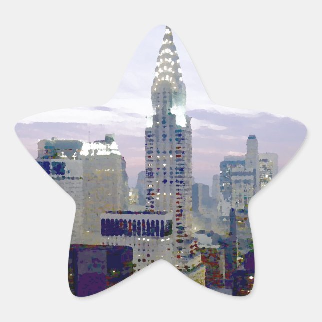 Pop Art Oil Paint Effect New York Star Sticker (Front)