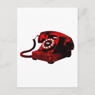 Pop Art Old Desk Telephone Box Postcard