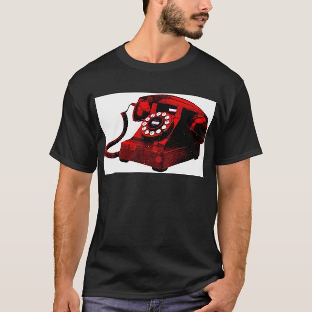 Pop Art Old Desk Telephone Box T-Shirt (Front)