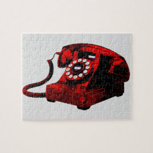 Pop Art Old Desk Telephone Box Vintage Jigsaw Puzzle