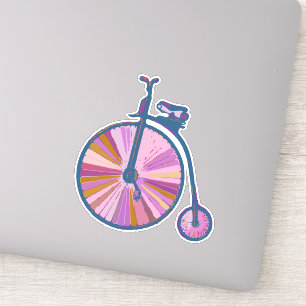 Pop Art Old Fashioned Unicycle Pattern in Pink