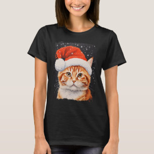 Pop Art Orange Ginger Cat Christmas T-Shirt