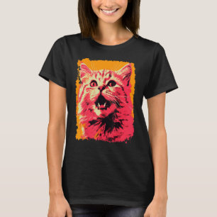 Pop Art Orange Ginger Pink Cat T-Shirt
