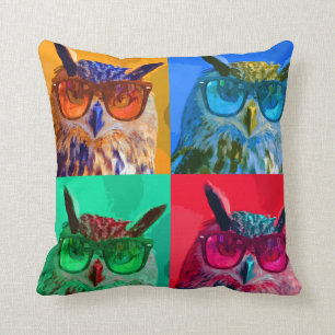 Pop art Owl Cushion