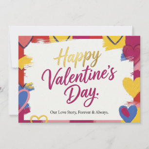 Pop Art Painterly Valentine's Day Postcard