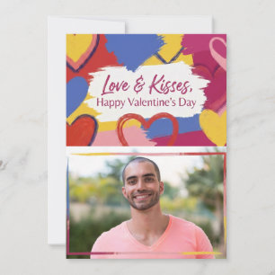 Pop Art Painterly Valentine's Day Postcard