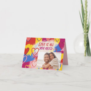 Pop Art Painterly Valentine's Day Postcard