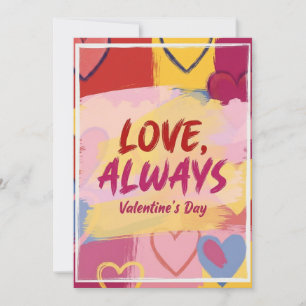 Pop Art Painterly Valentine's Day Postcard