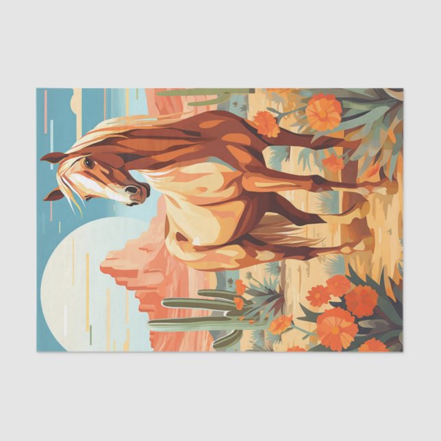 Pop Art Palomino Desert Horse Tissue Paper (Front)