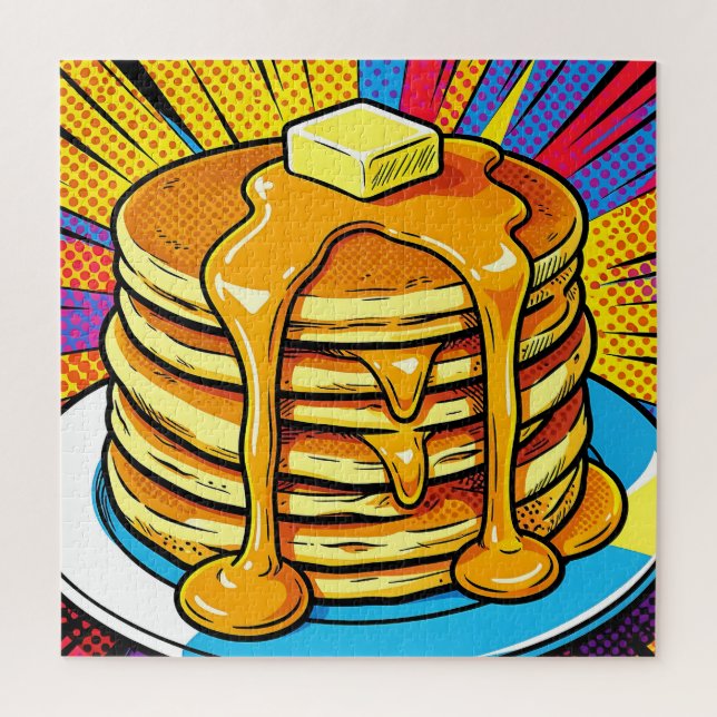Pop Art Pancake Stack Syrup Jigsaw Puzzle (Vertical)