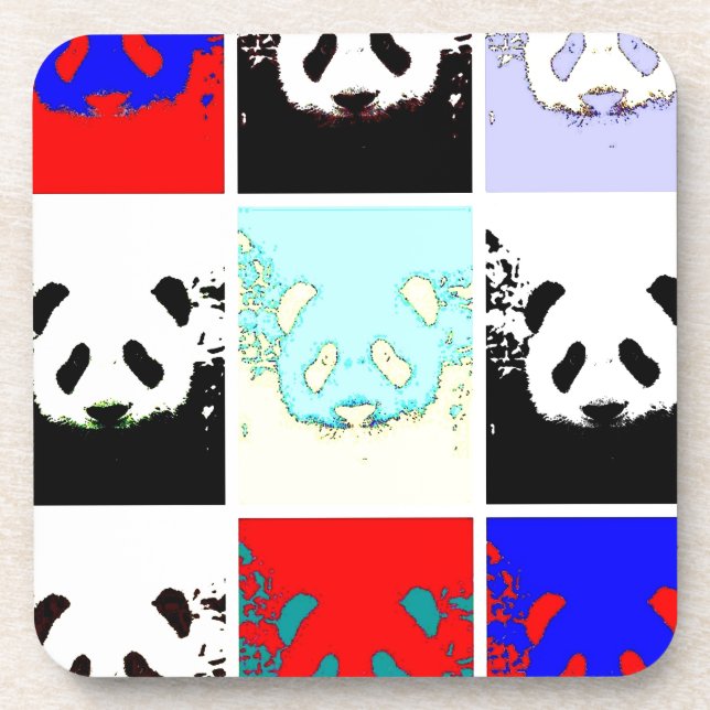 Pop Art Panda Coaster (Front)