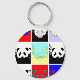 Pop Art Panda Key Ring