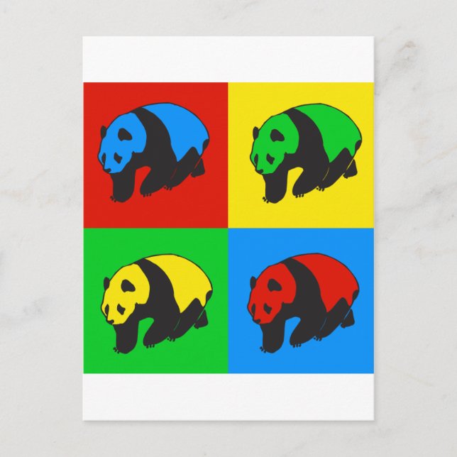 Pop Art Panda Postcard (Front)
