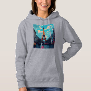 Pop Art Paris – Vibrant Retro Cityscape  Hoodie