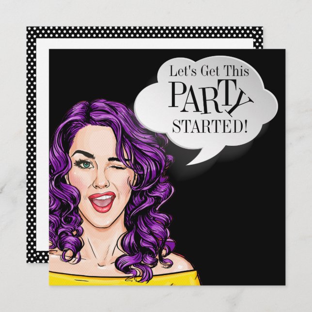 Pop Art PARTY Invitation (Front/Back)