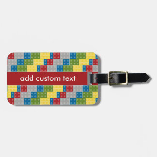 Pop Art Pattern Colourful Bricks for Boys Luggage Tag