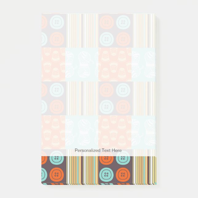 Pop-art pattern - sewing post-it notes (Front)