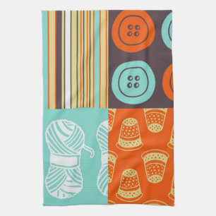 Pop-art pattern - sewing tea towel