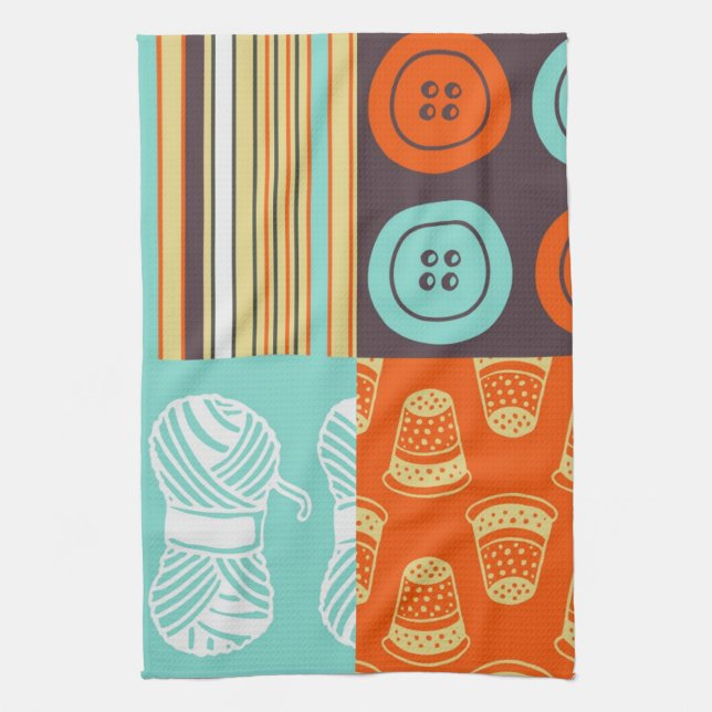 Pop-art pattern - sewing tea towel (Vertical)