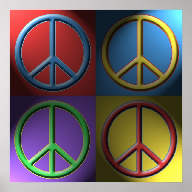 Pop Art Peace Sign Poster (Front)