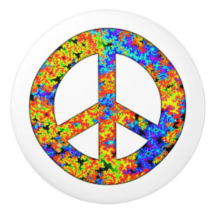 Pop Art Peace Symbol Door Knob